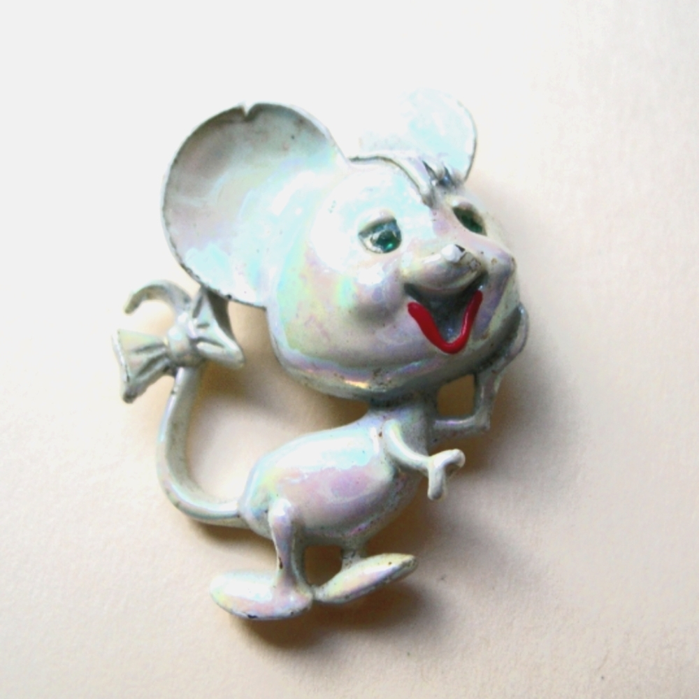 1950's Cutest EVER Luster Enamel Mouse Pin